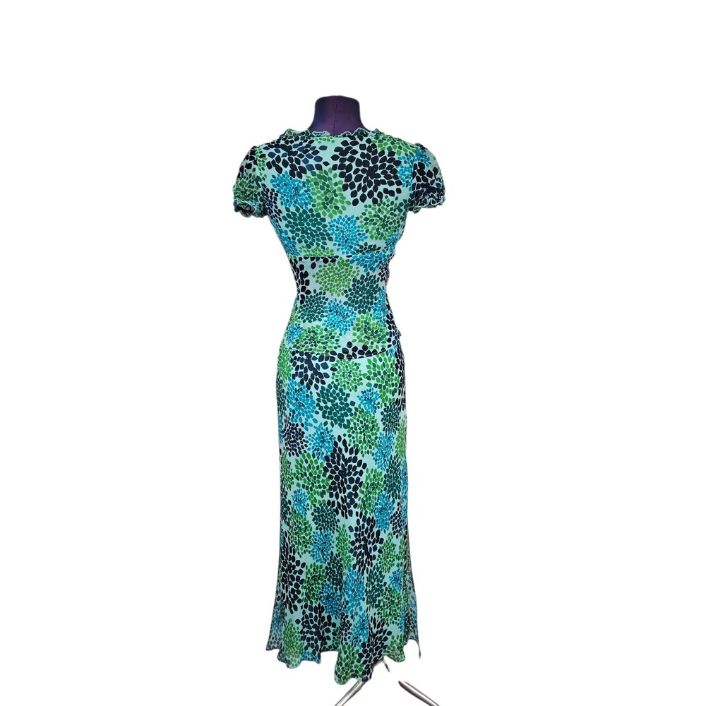 Vintage 90s Express Floral 100% Silk 2 Piece Skirt Set Maxi Fairy XS F52 - Picture 8 of 12